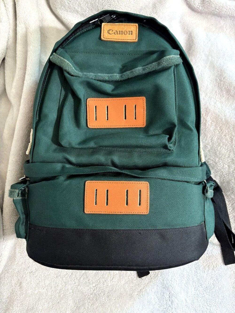 Vintage Canon Professional Photographer Camera Backpack Forest Green Canvas 1